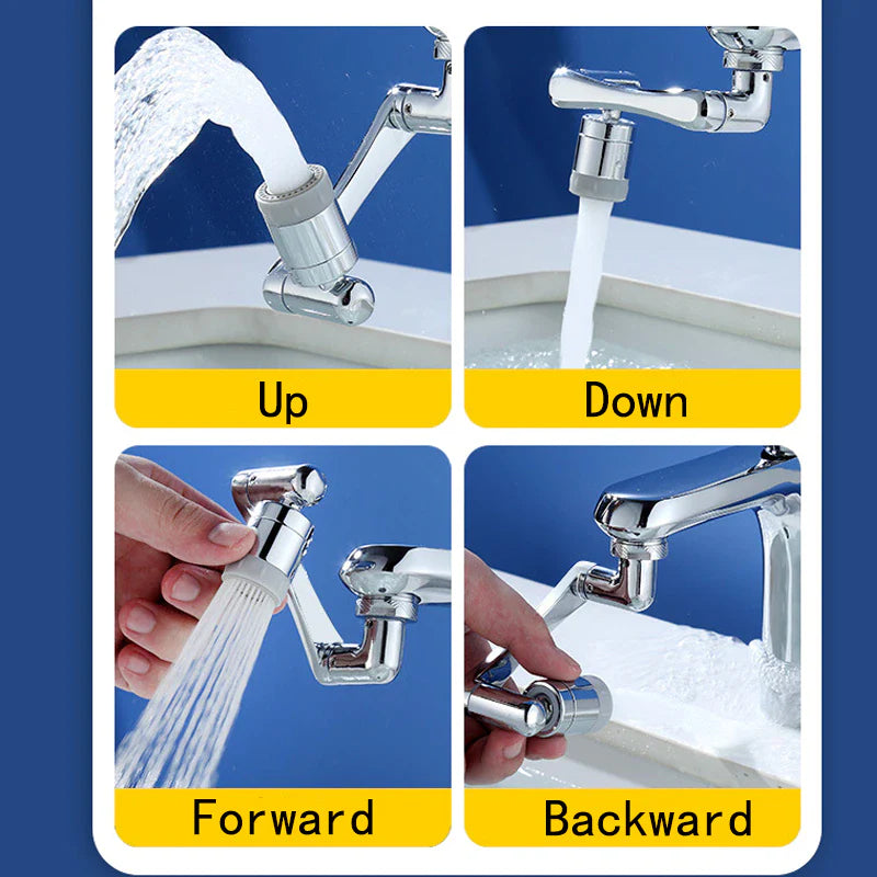 Stainless Steel Universal 1080 °Swivel Robotic Arm Swivel Extension Faucet Aerator Kitchen Sink Faucet Extender 2Water Flow Mode